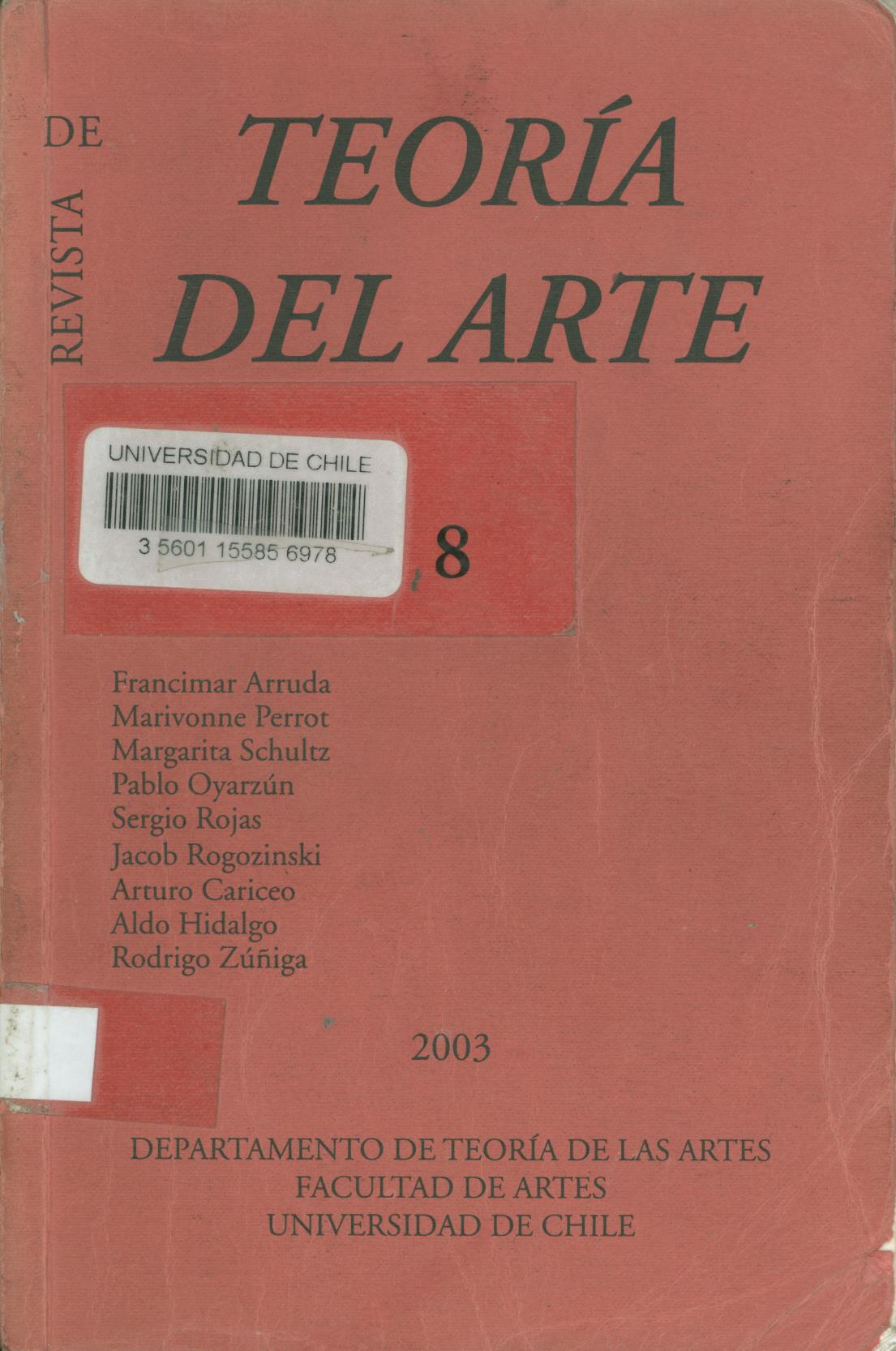 												View No. 8 (2003): julio
											